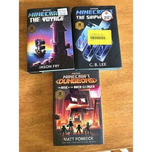 Set Of 3 Minecraft Novels: The Voyage The Shipwreck & Dungeons The Rise Of